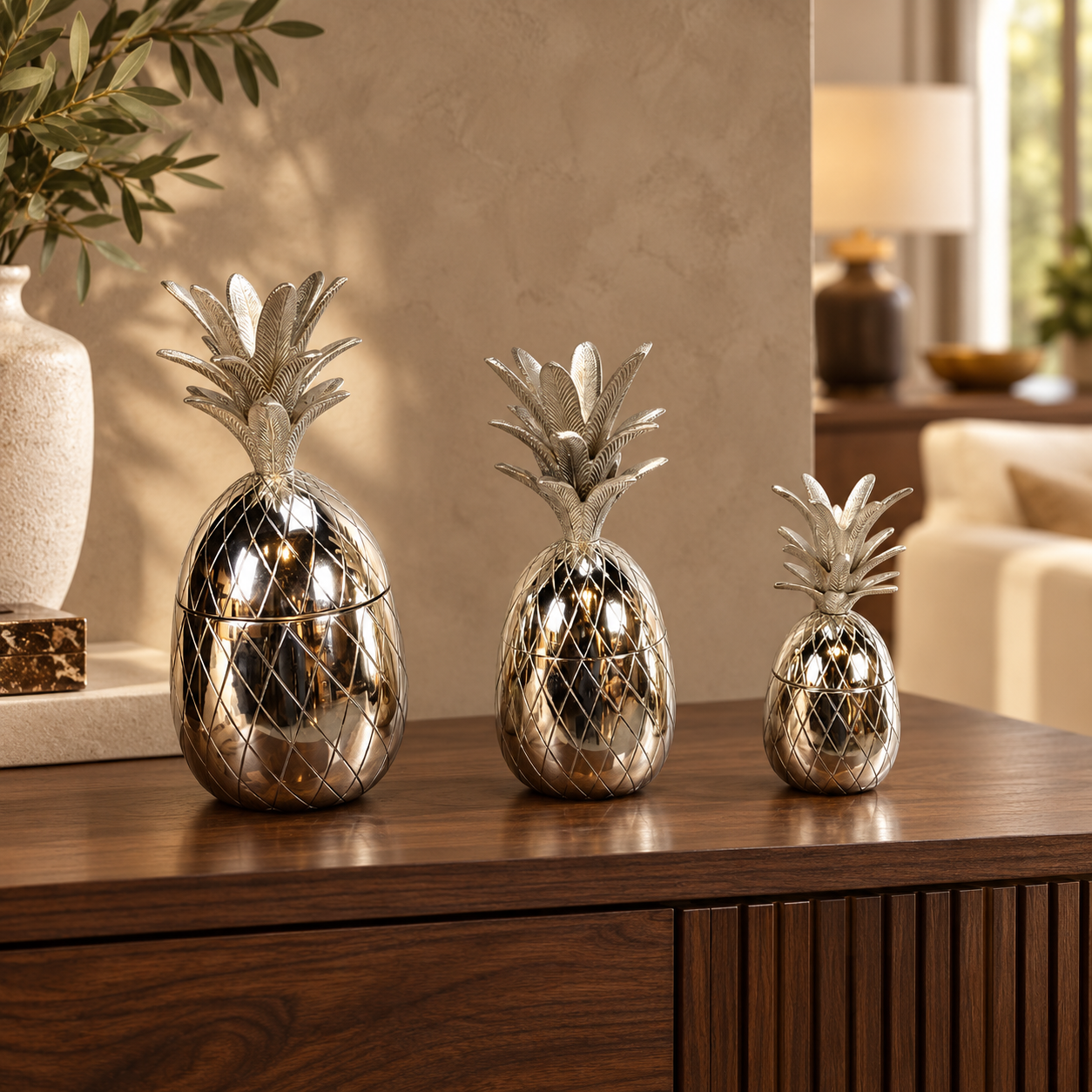 Pineapple Set of 3 Silver – sfeerimpressie