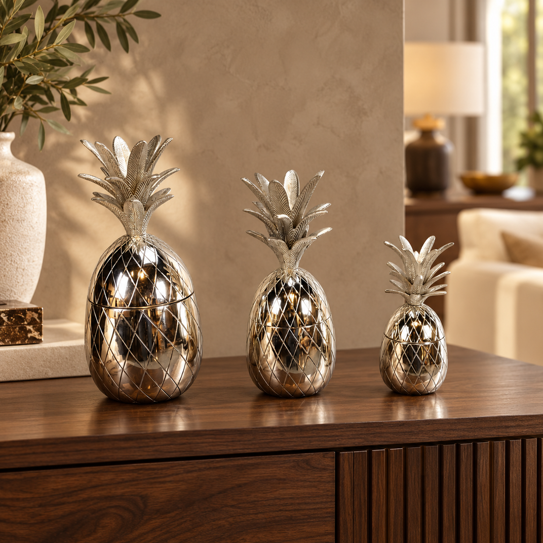 Pineapple Set of 3 Silver – sfeerimpressie