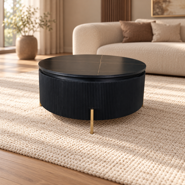 FOSTER CT 100 ROND GOLD BLACK / BLACK SINTER STONE – sfeerimpressie