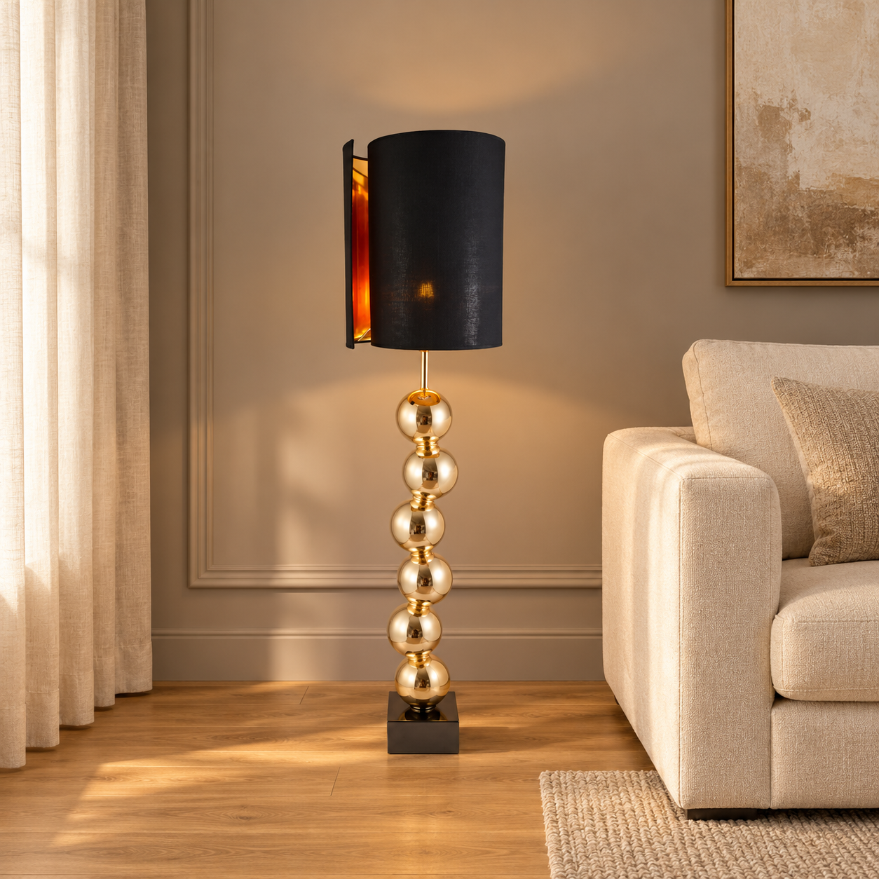 VLOER LAMP GH-ART1007 BL1122 GOLD – sfeerimpressie