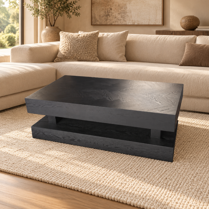 TOLEDO BLACK PLAIN VISGRAAT MET LADE 130X70 – sfeerimpressie