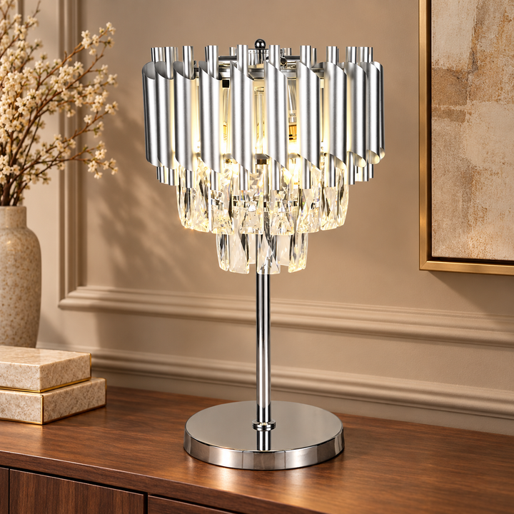 TAFEL LAMP QL10622 SH040 SILVER – sfeerimpressie