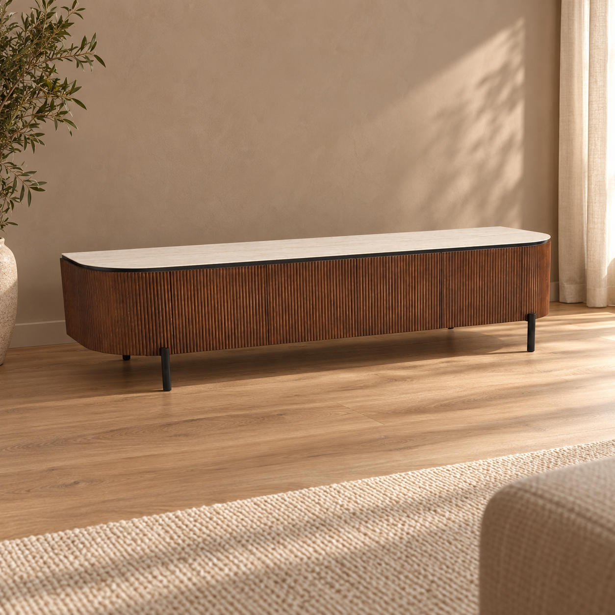 AQUA TVMEUBEL 200X50X55 CERAMIC – sfeerimpressie