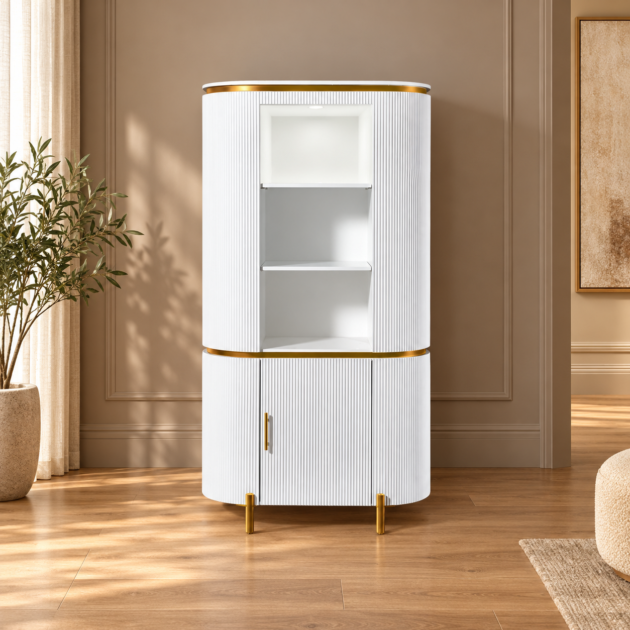 AQUA CABINET GOLD LEGS 180X50X95  WHITE CERAMIC – sfeerimpressie
