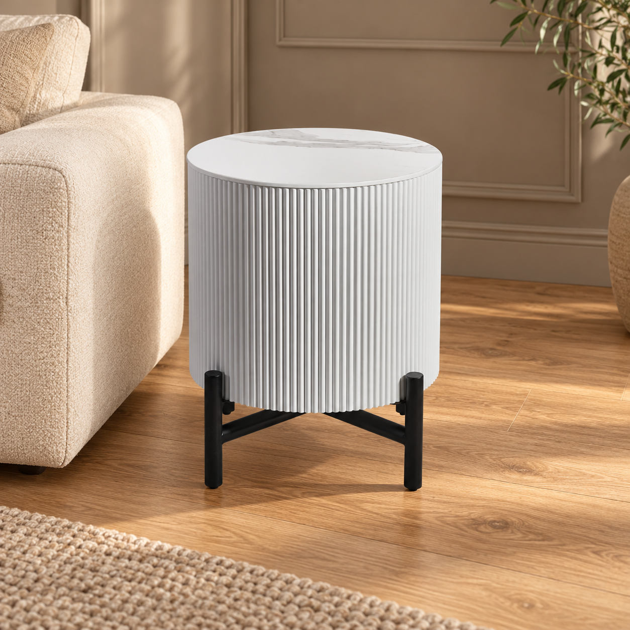 AQUA BIJZETTAFEL CNC 45 ROND – sfeerimpressie