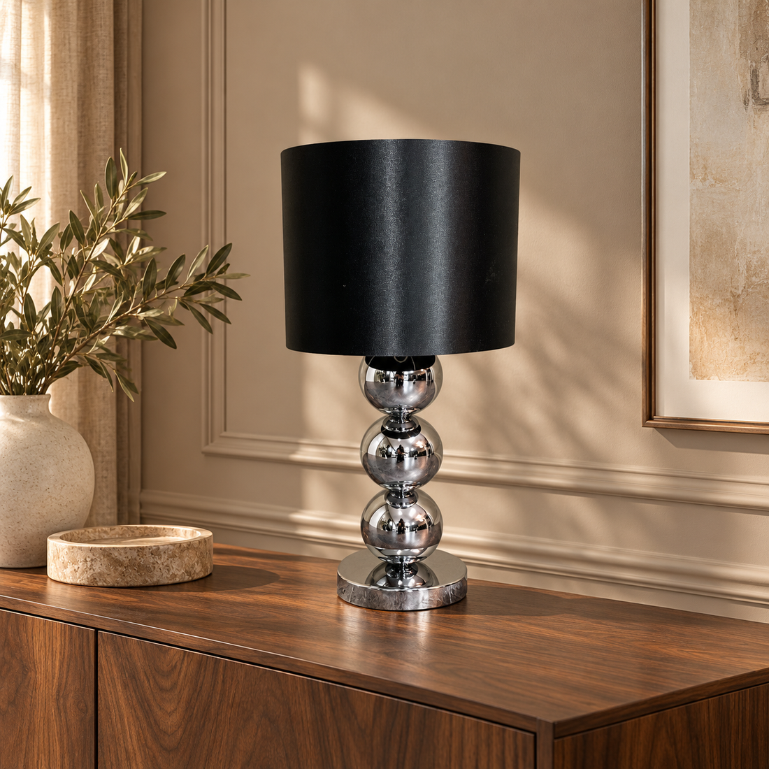 Mini Bollamp Chroom – sfeerimpressie