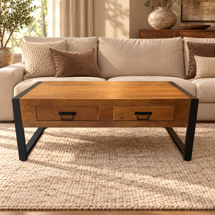 Salontafel Boaz met 2 lades | 120 cm | FINISH WARM | 30 % – sfeerimpressie