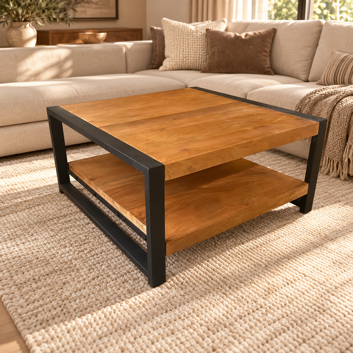 Salontafel Boaz | 80x80 cm | FINISH WARM | 30% – sfeerimpressie