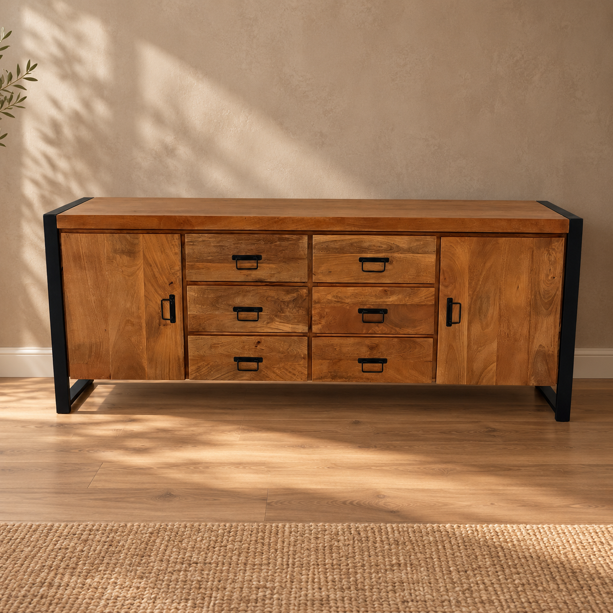 Dressoir Boaz | 200 cm | FINISH WARM | 30% – sfeerimpressie