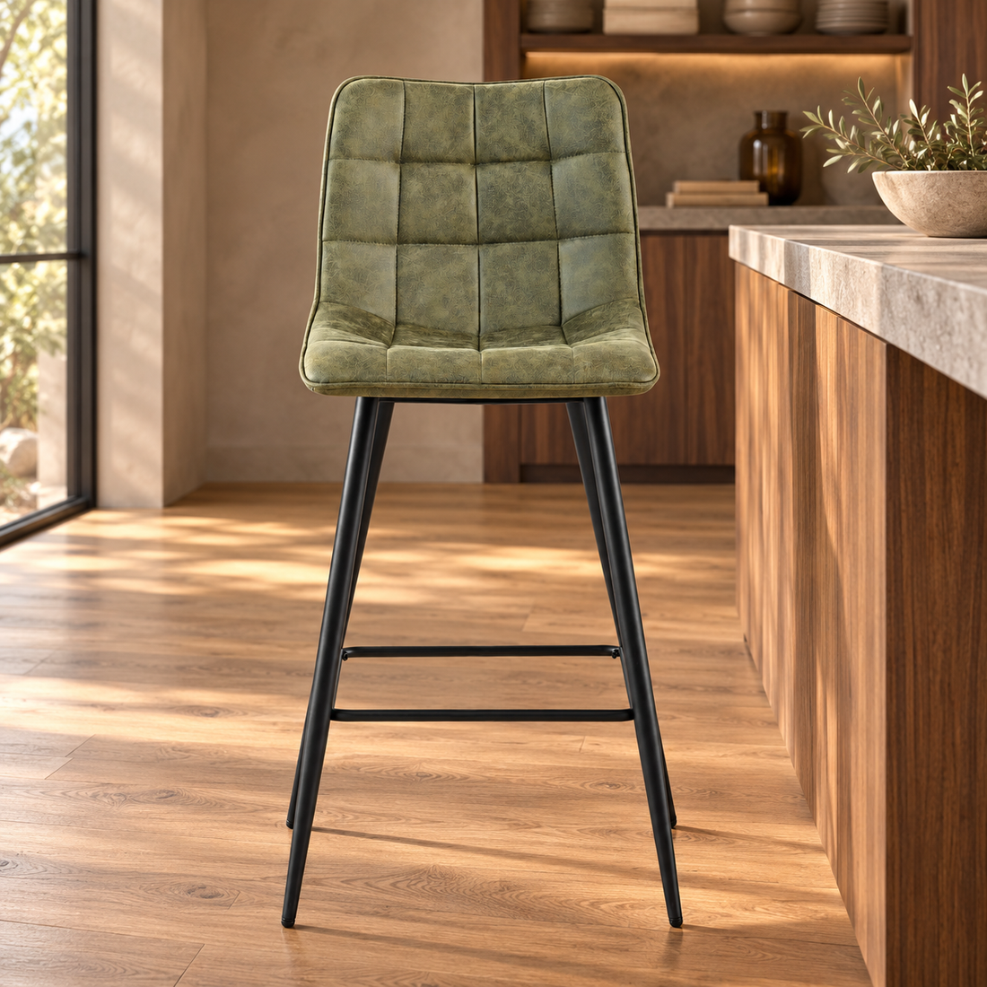 Barstoel Lucille Army Green – sfeerimpressie