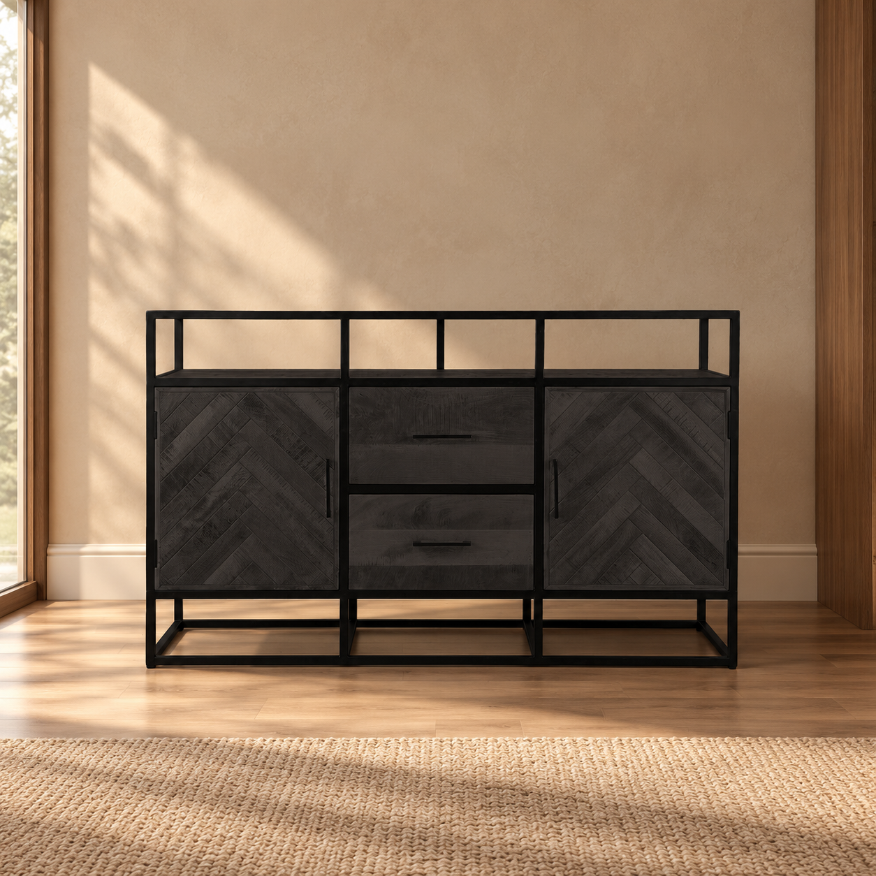 Dressoir Jax Zwart 150 – sfeerimpressie
