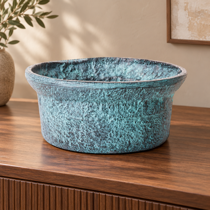 Schaal Decoratief Blauw Patina (set of 4) – sfeerimpressie