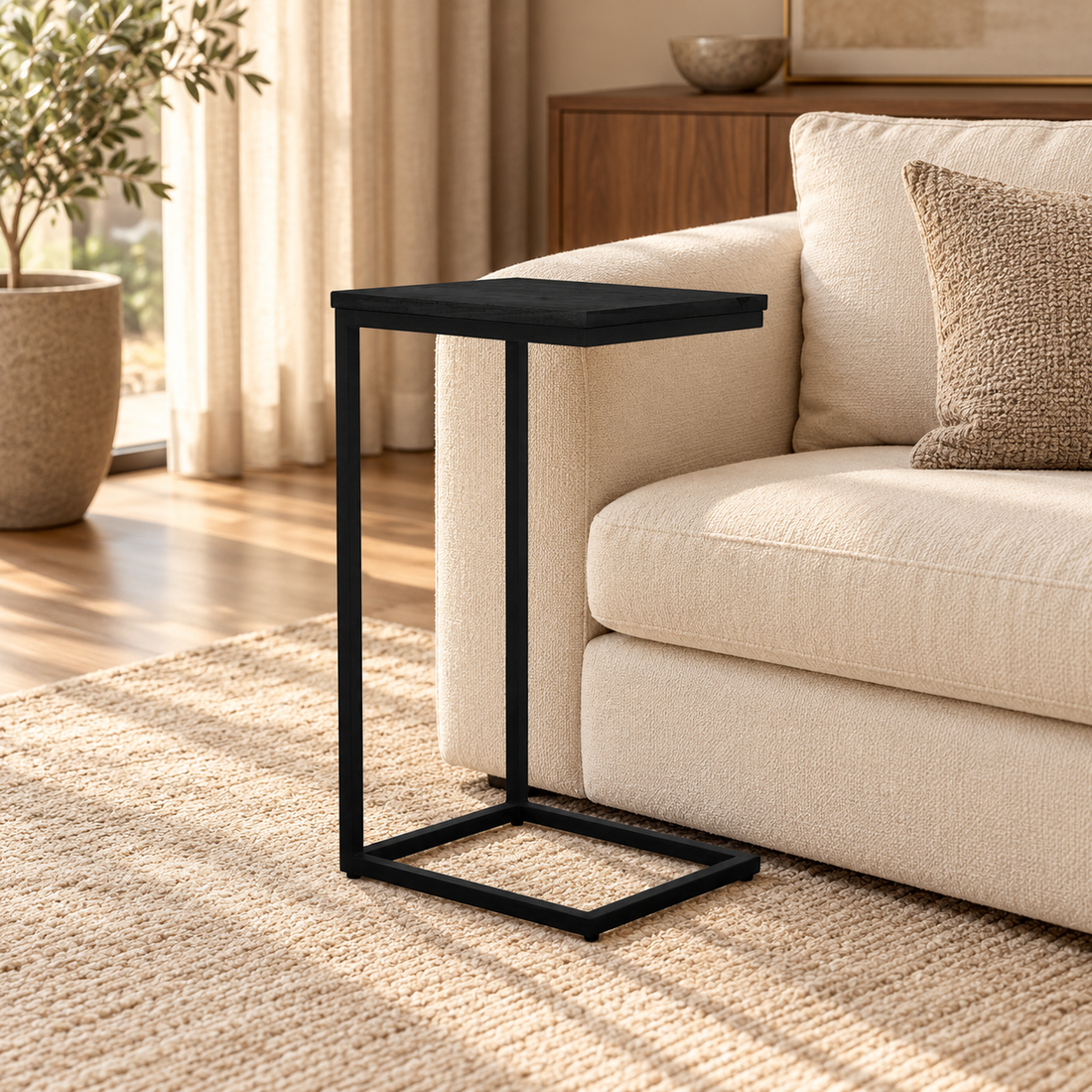 Banktafel Zwart Rya Set van 2 (set of 2) – sfeerimpressie
