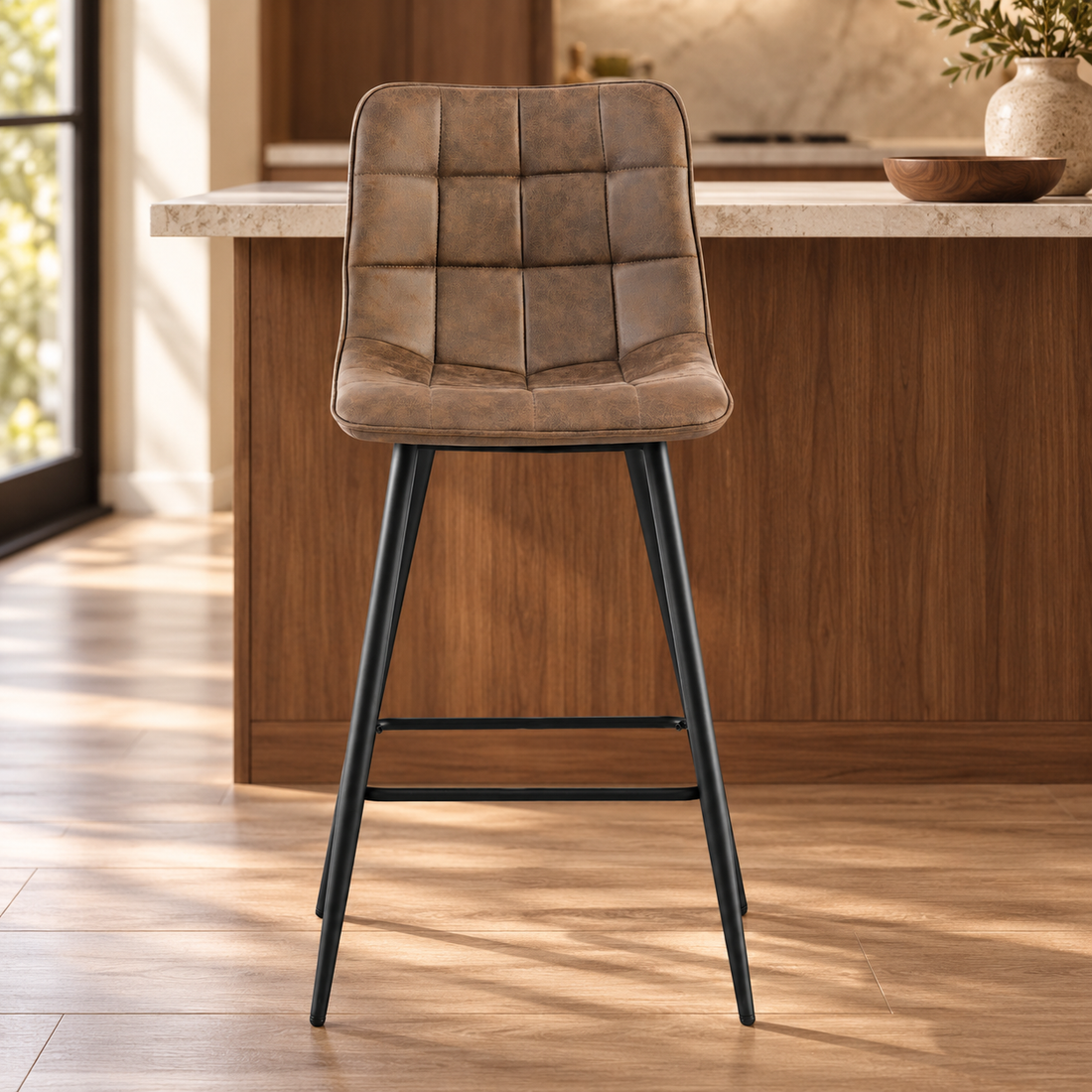 Barstoel Lucille Licht Bruin (set of 4) – sfeerimpressie