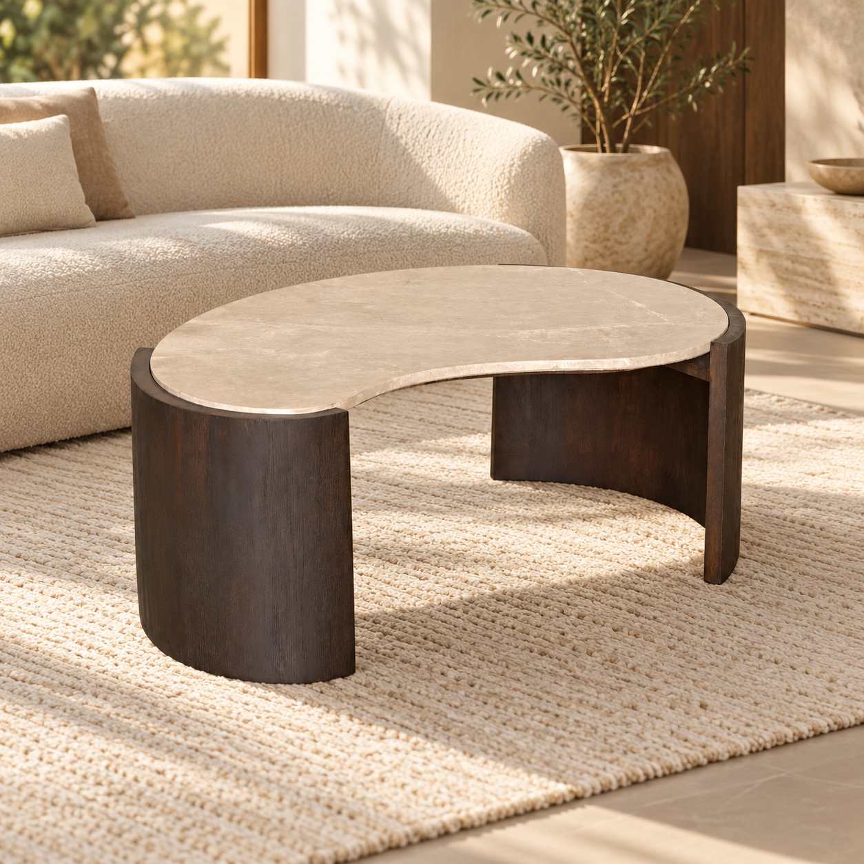 Salontafel Lume Marmer 94 cm – sfeerimpressie