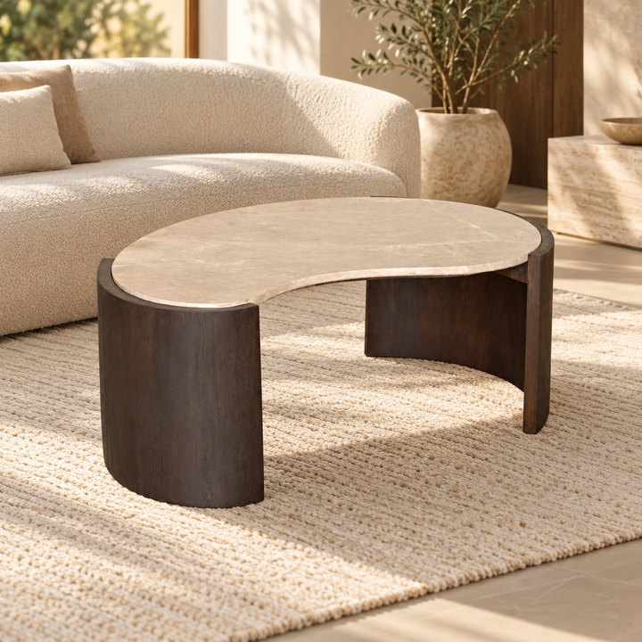 Salontafel Lume Marmer 94 cm – sfeerimpressie