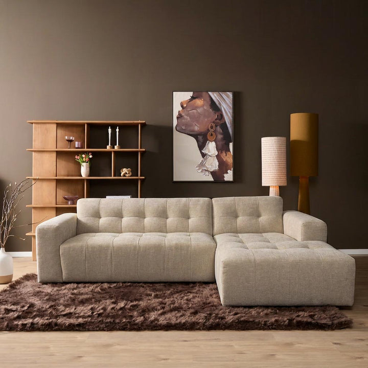 MySofa Ruby Loungebank Beige 2,5 zits AL + Lounge R