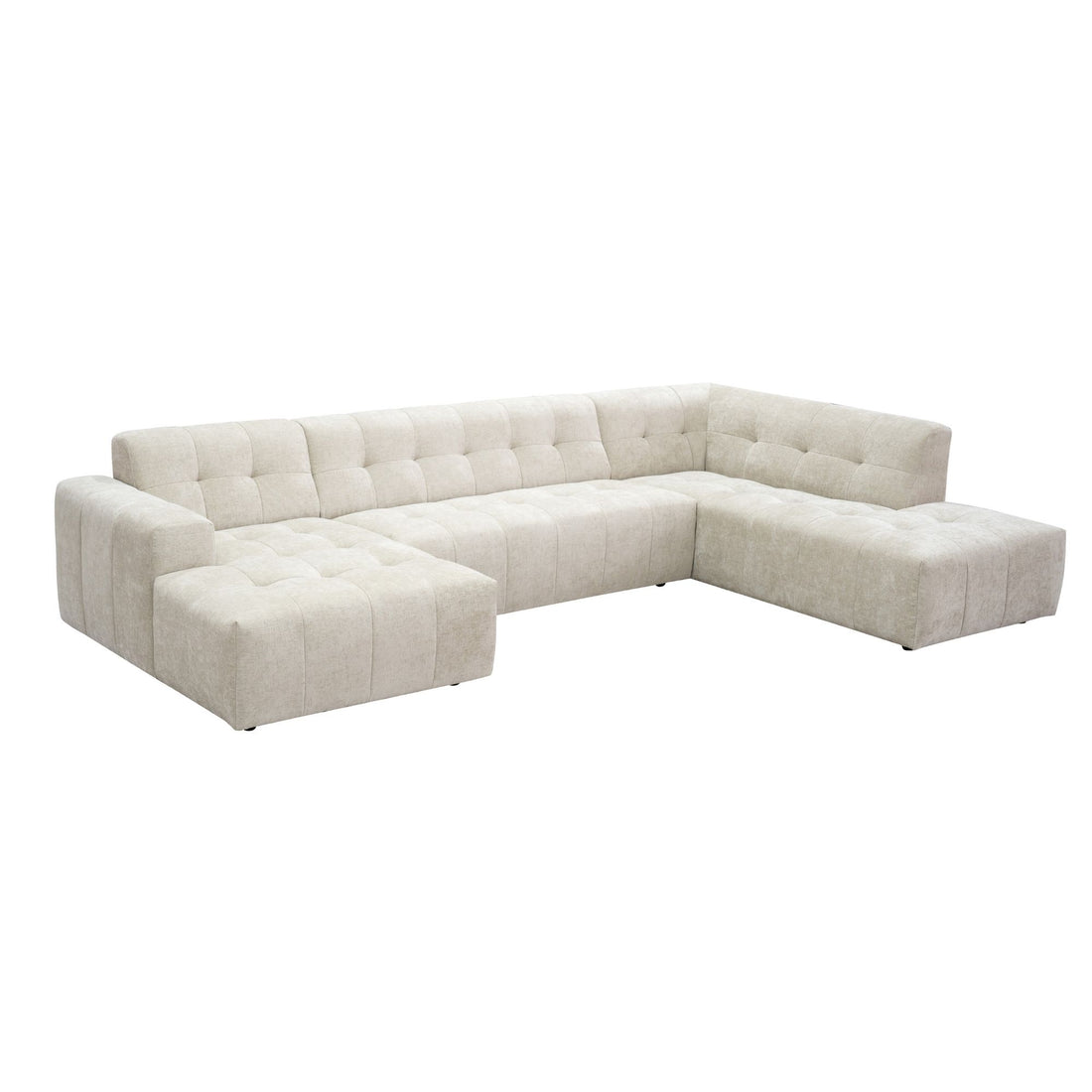 MySofa Ruby U-bank Beige Lounge L + 2,5 + Ottomane R