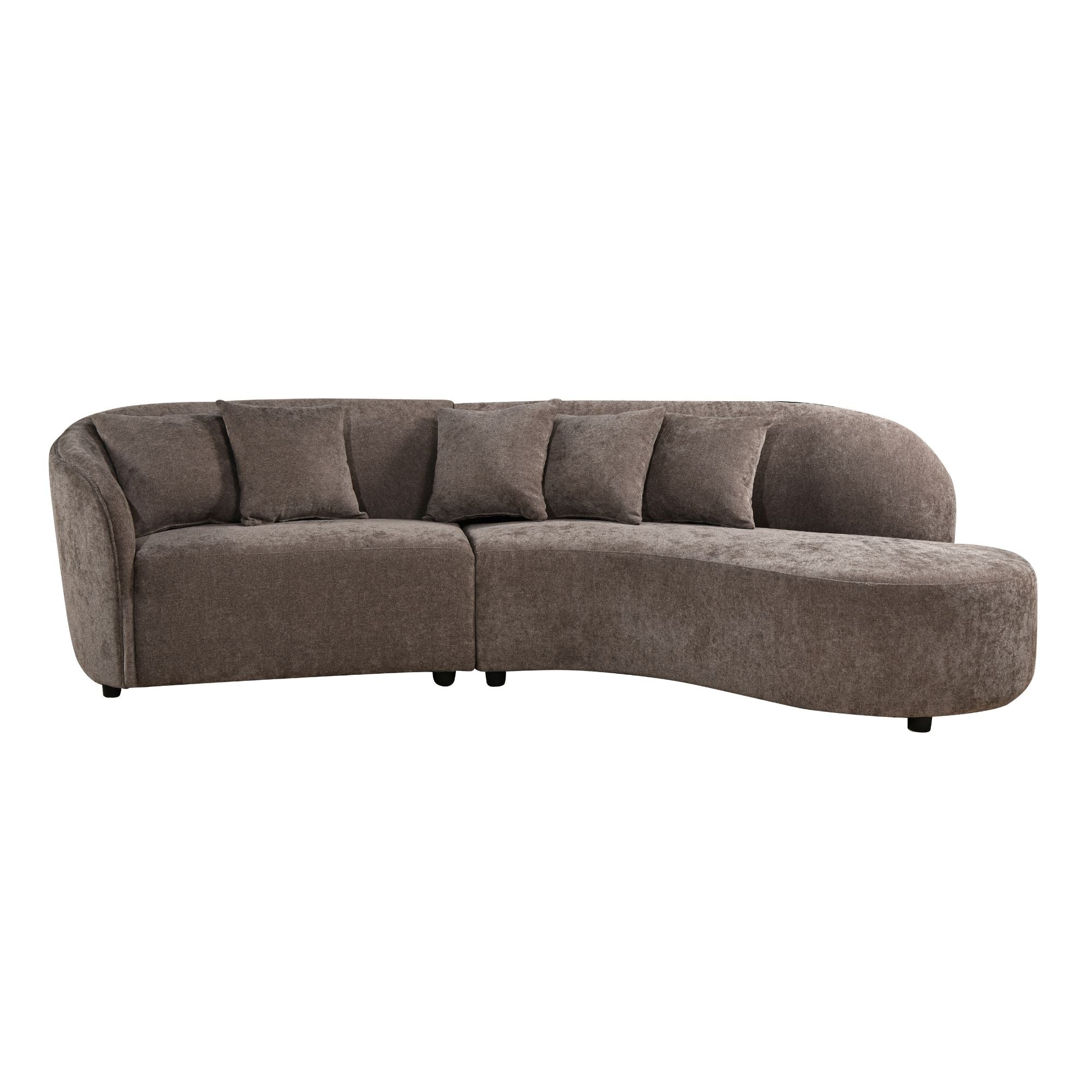 MySofa Novi Hoekbank Bruin 3 zits + Lounge R