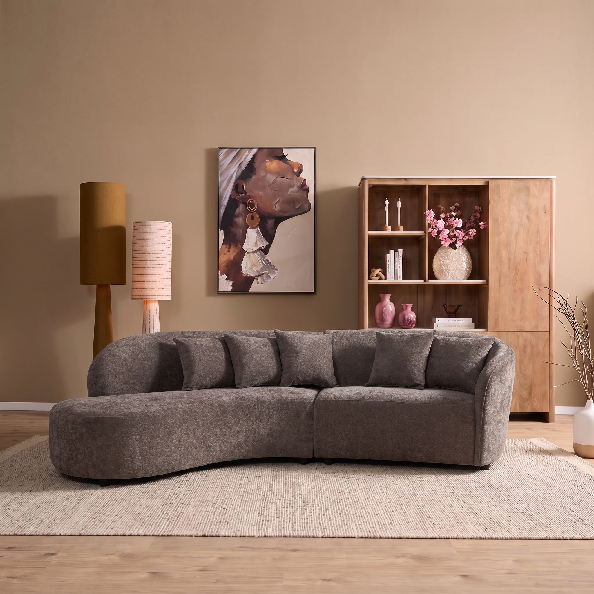 MySofa Novi Hoekbank Bruin Lounge L + 3 zits