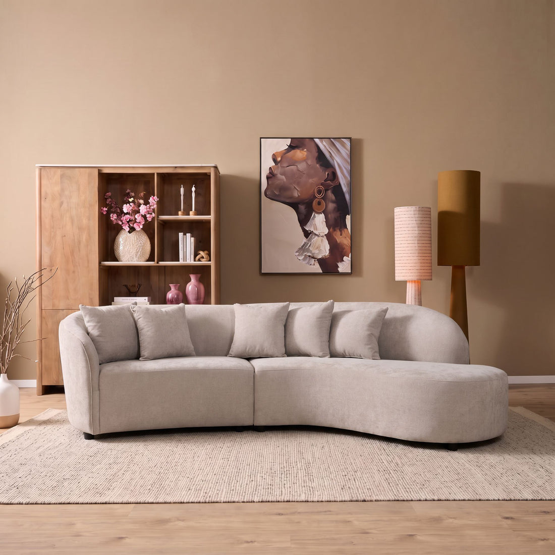 MySofa Novi Hoekbank Zand 3 zits + Lounge R