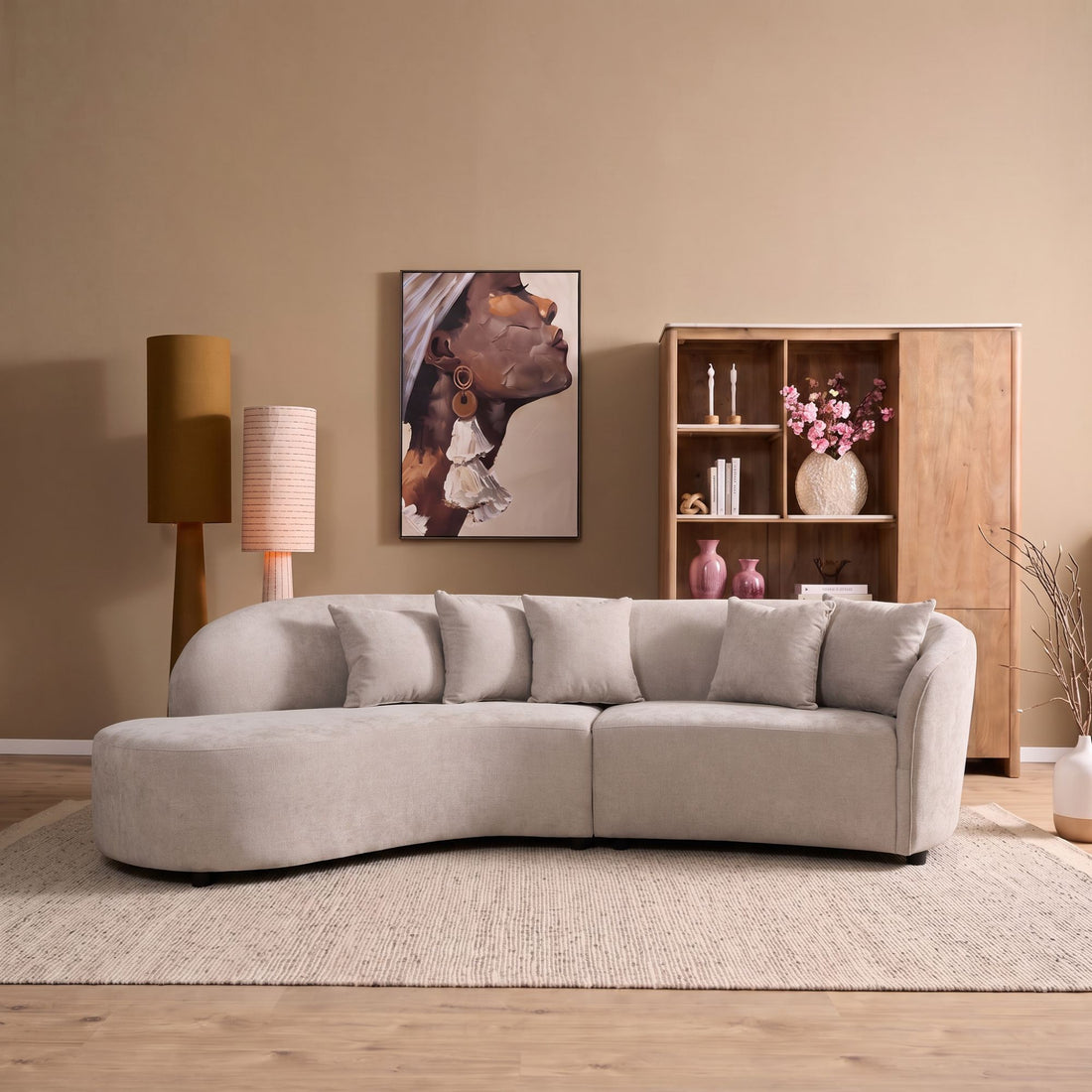 MySofa Novi Hoekbank Zand Lounge L + 3 zits