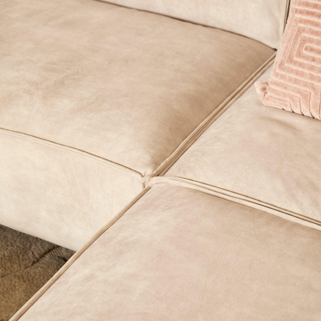 MySofa Floris| 2,5 zits + Divan Rechts | Beige |  Velvet