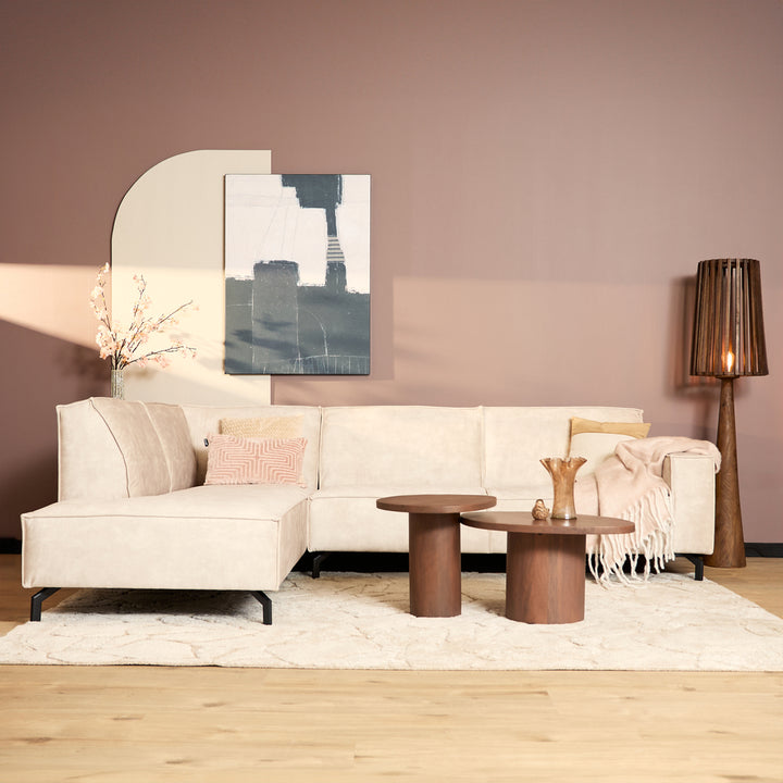 Sofa Floris | Divan Links + 2,5 zits | Beige | Velvet
