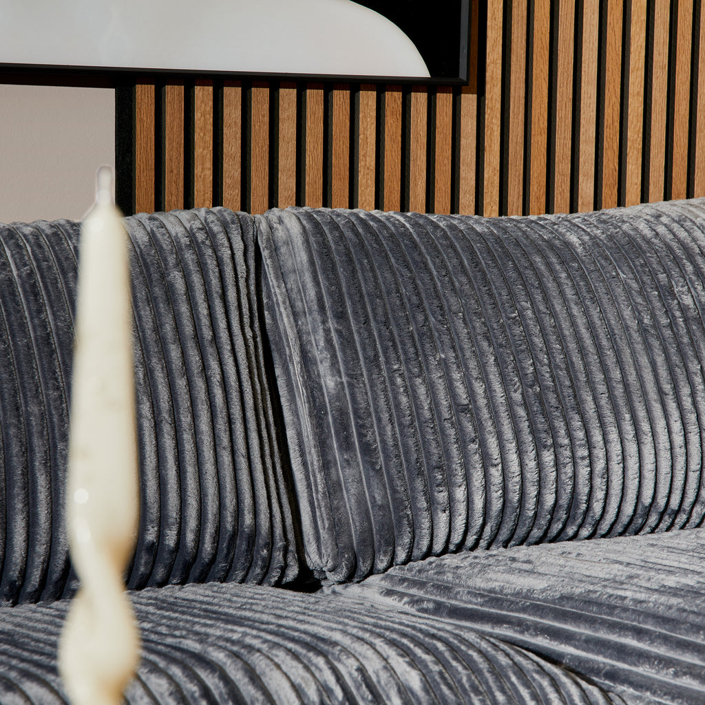 Sofa hoekbank Teddy | Antraciet |  2,5 zits + Divan Rechts