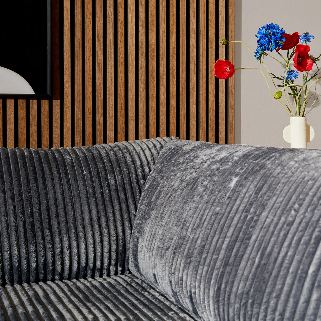 Sofa hoekbank Teddy | Antraciet |  2,5 zits + Divan Rechts