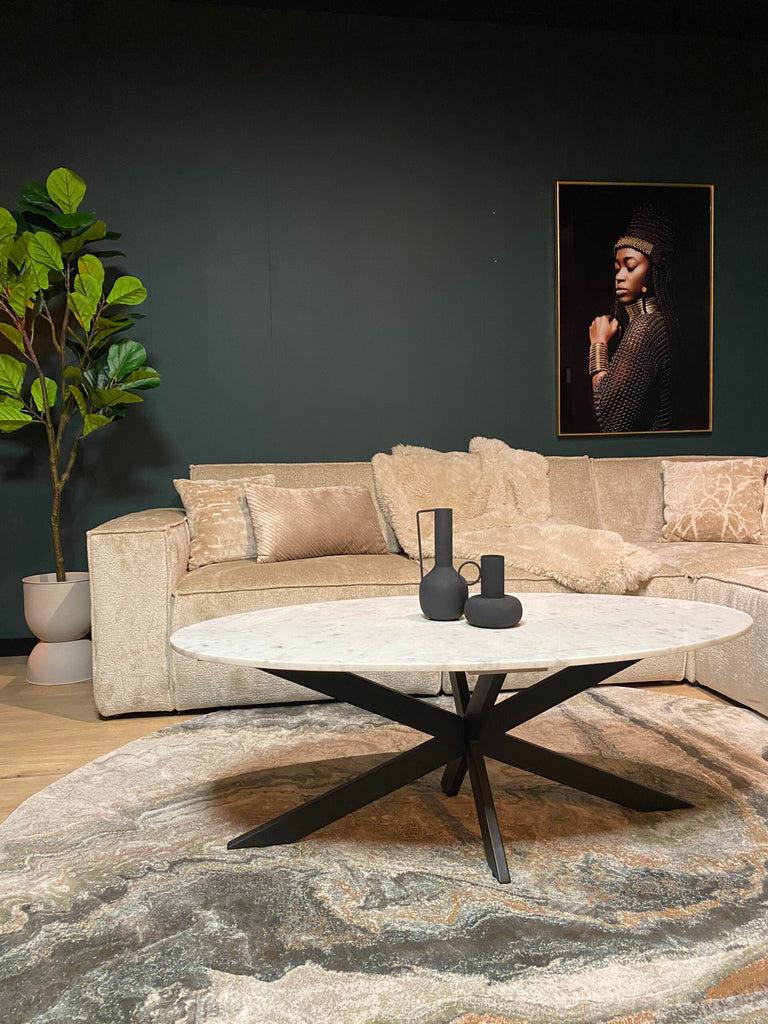 Faye Couchtisch | Oval | Weißer Marmor