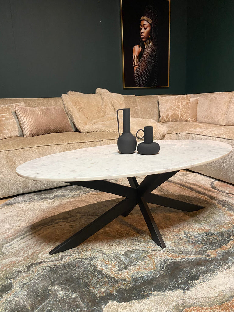 Faye Couchtisch | Oval | Weißer Marmor