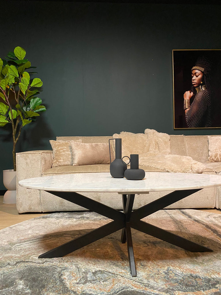 Faye Couchtisch | Oval | Weißer Marmor