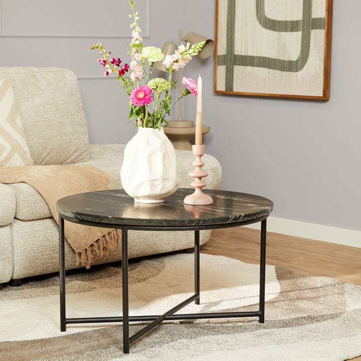 Salontafel Mex | Zwart marmer 75 cm