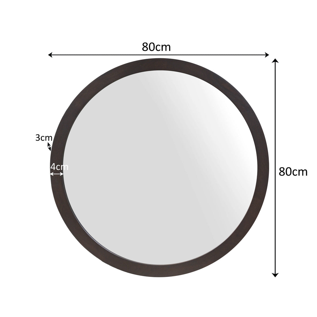 Ronde spiegel Dide Bruin Mangohout 80 cm