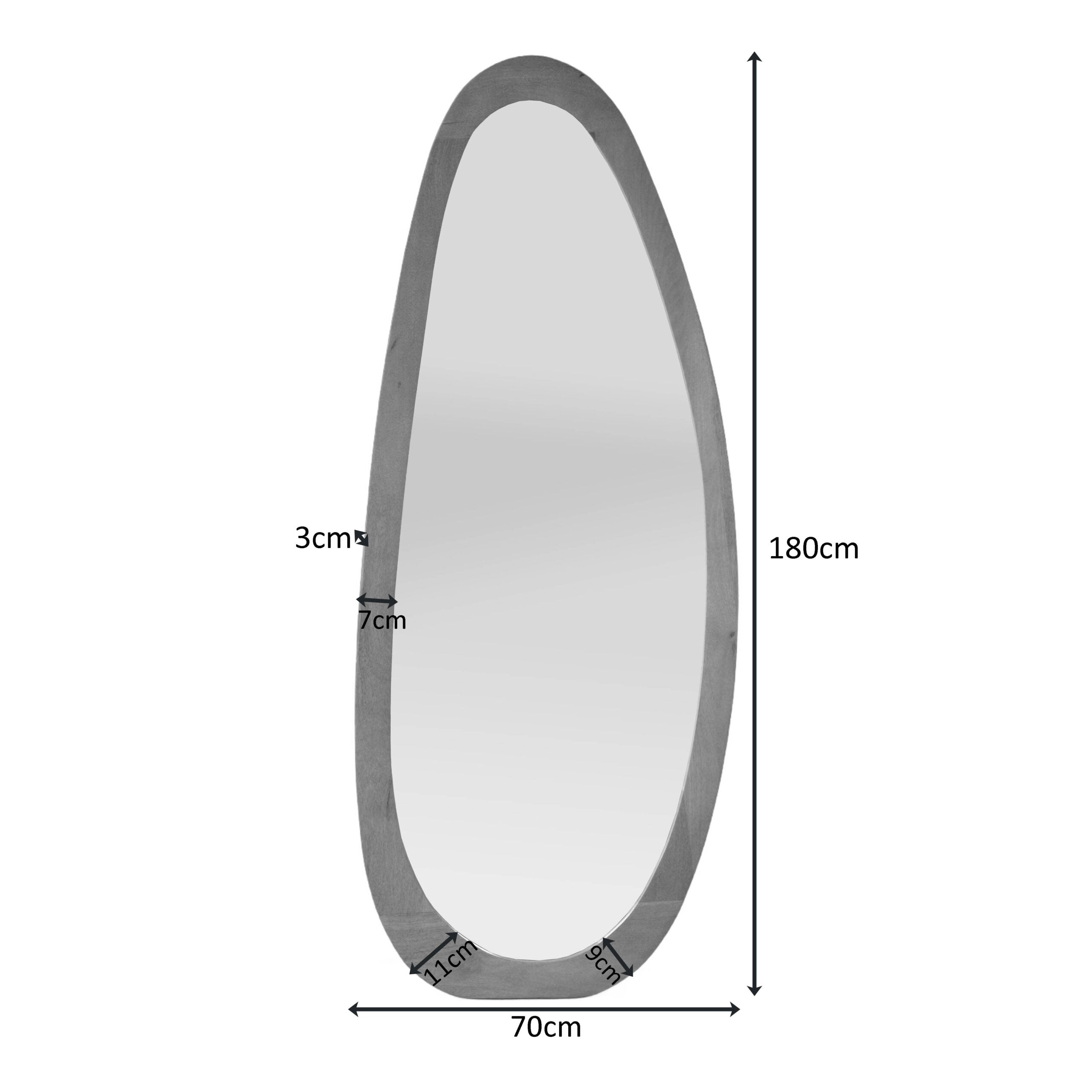 Organische spiegel Lou Zand Mangohout 180 cm