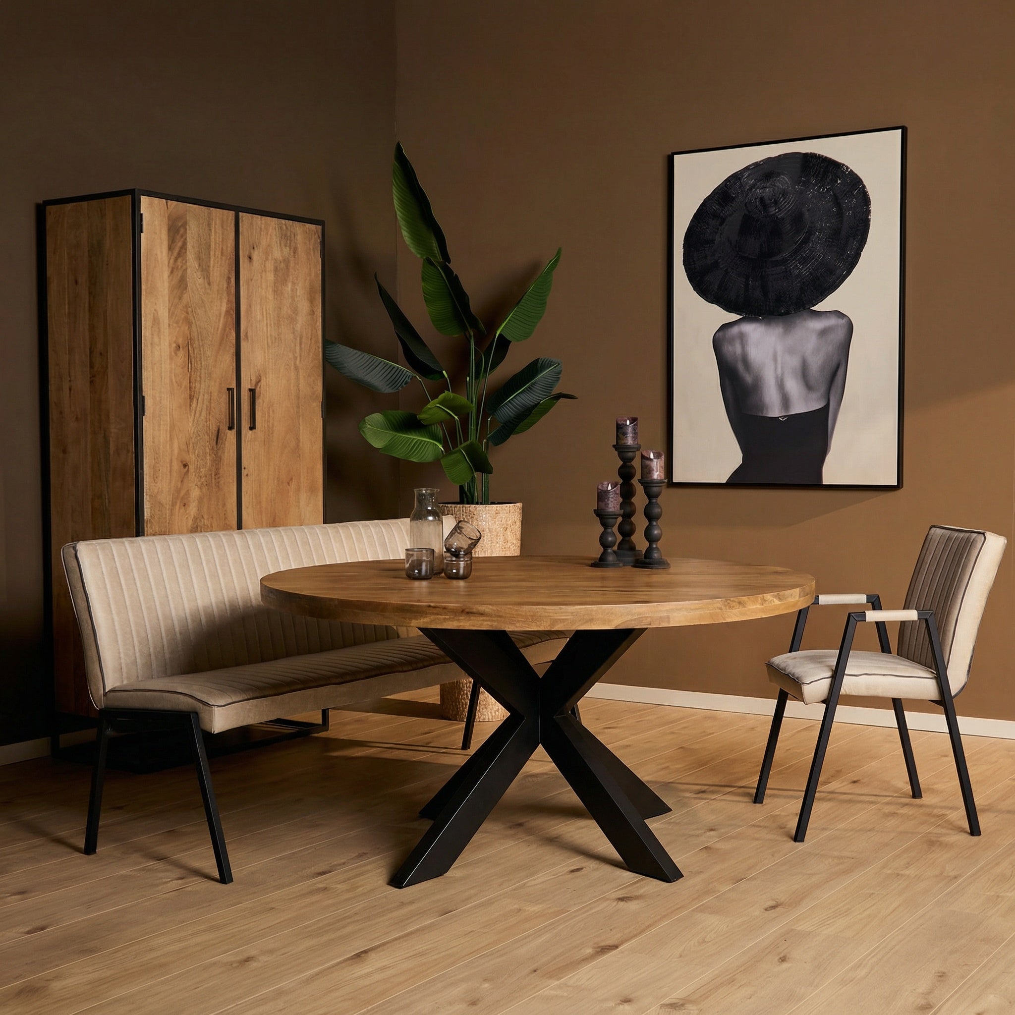 Ronde eettafel Dakota Naturel Mangohout 140 cm
