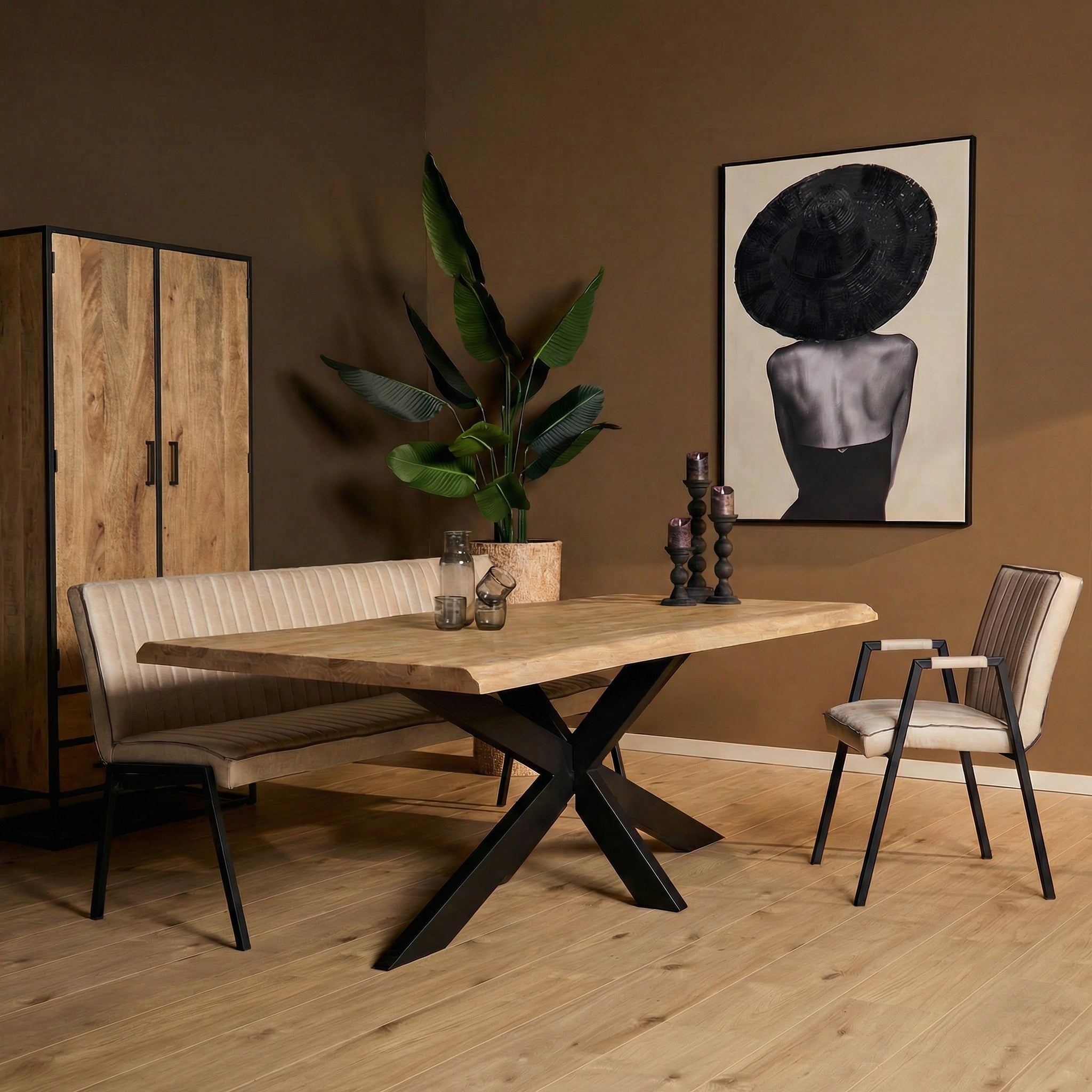Boomstamtafel Dakota Naturel Mangohout 200 cm