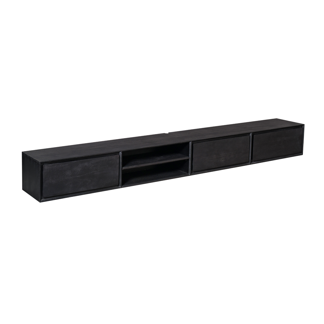 Zwevend tv meubel Ambiance Zwart Mangohout 240 cm