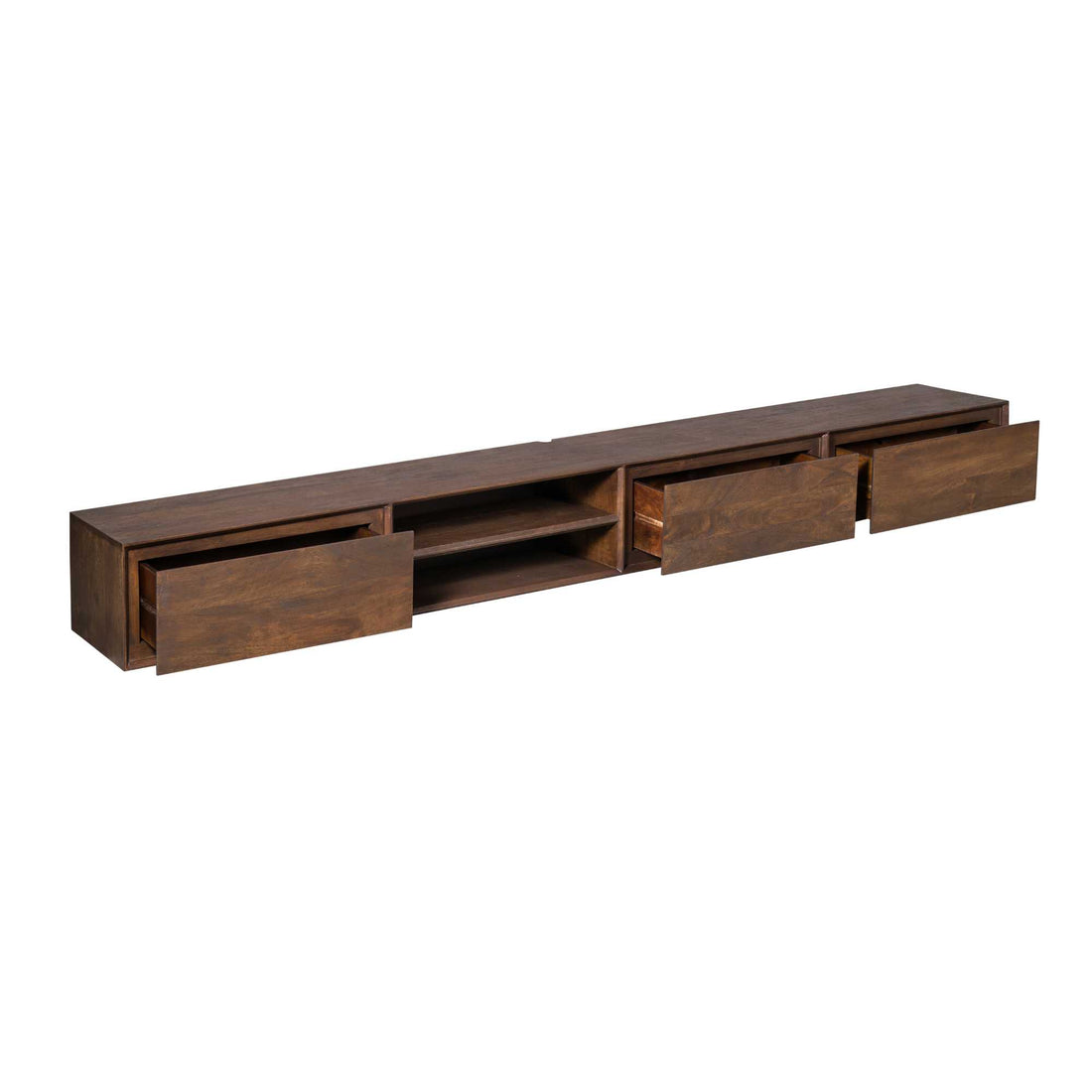 Zwevend tv meubel Ambiance Bruin Mangohout 280 cm