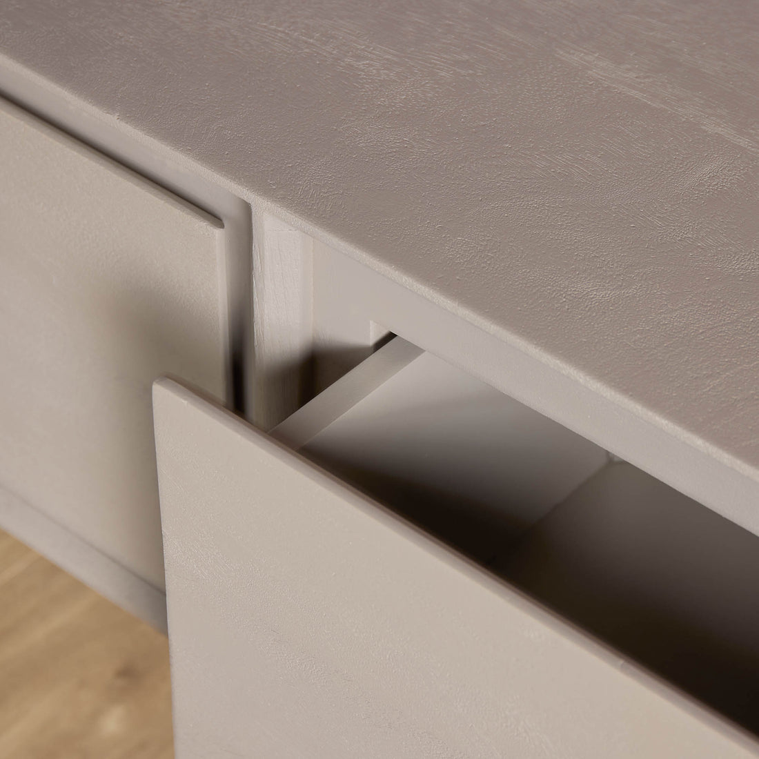 Zwevend tv meubel Ambiance Taupe Mangohout 280 cm