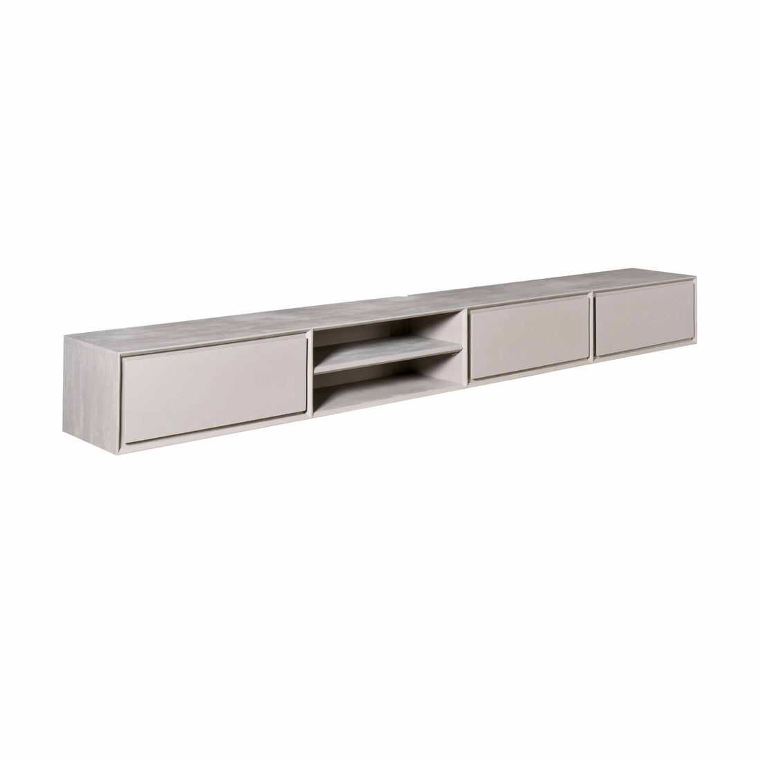 Zwevend tv meubel Ambiance Taupe Mangohout 280 cm