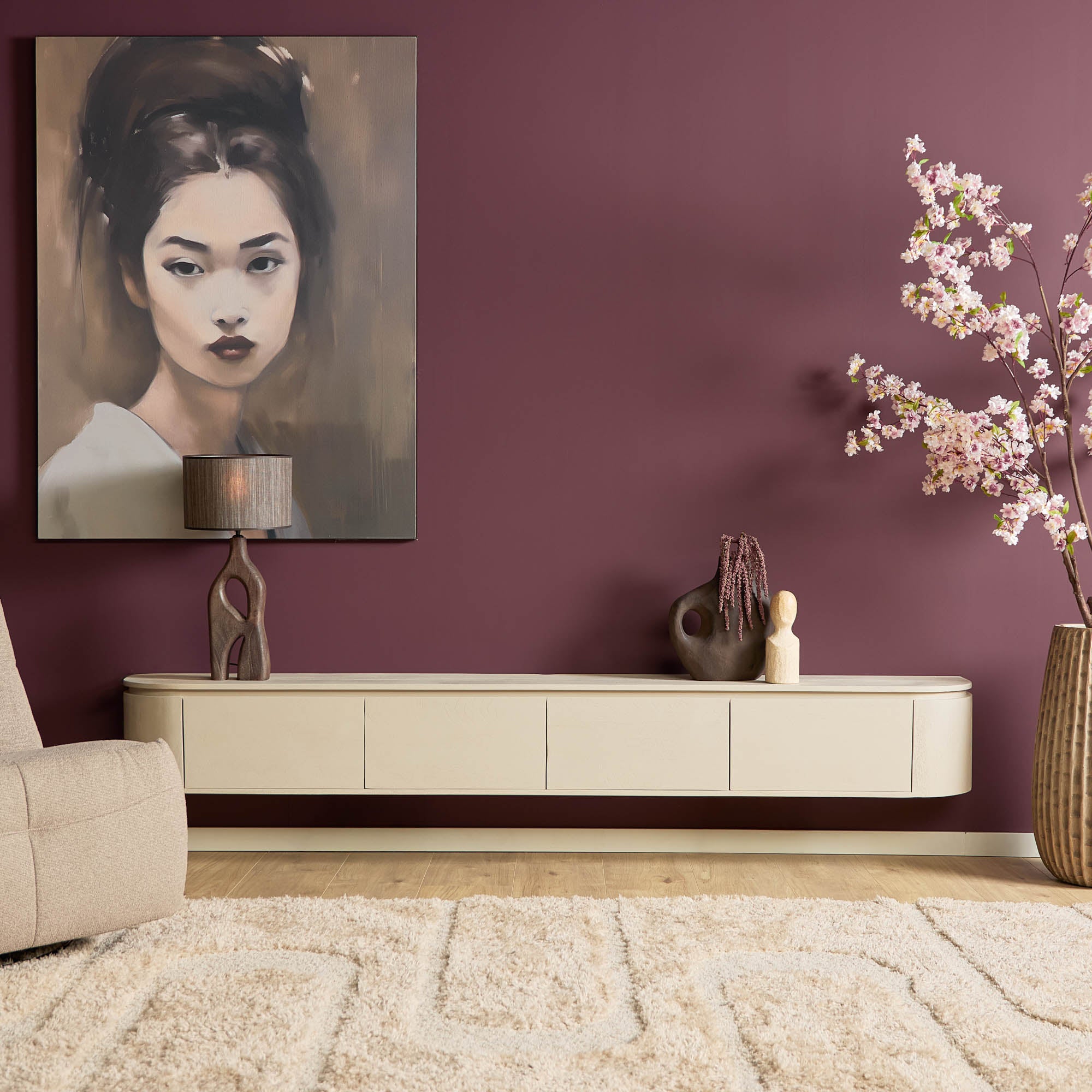 Tv meubel Excellent Zand Mangohout 240 cm