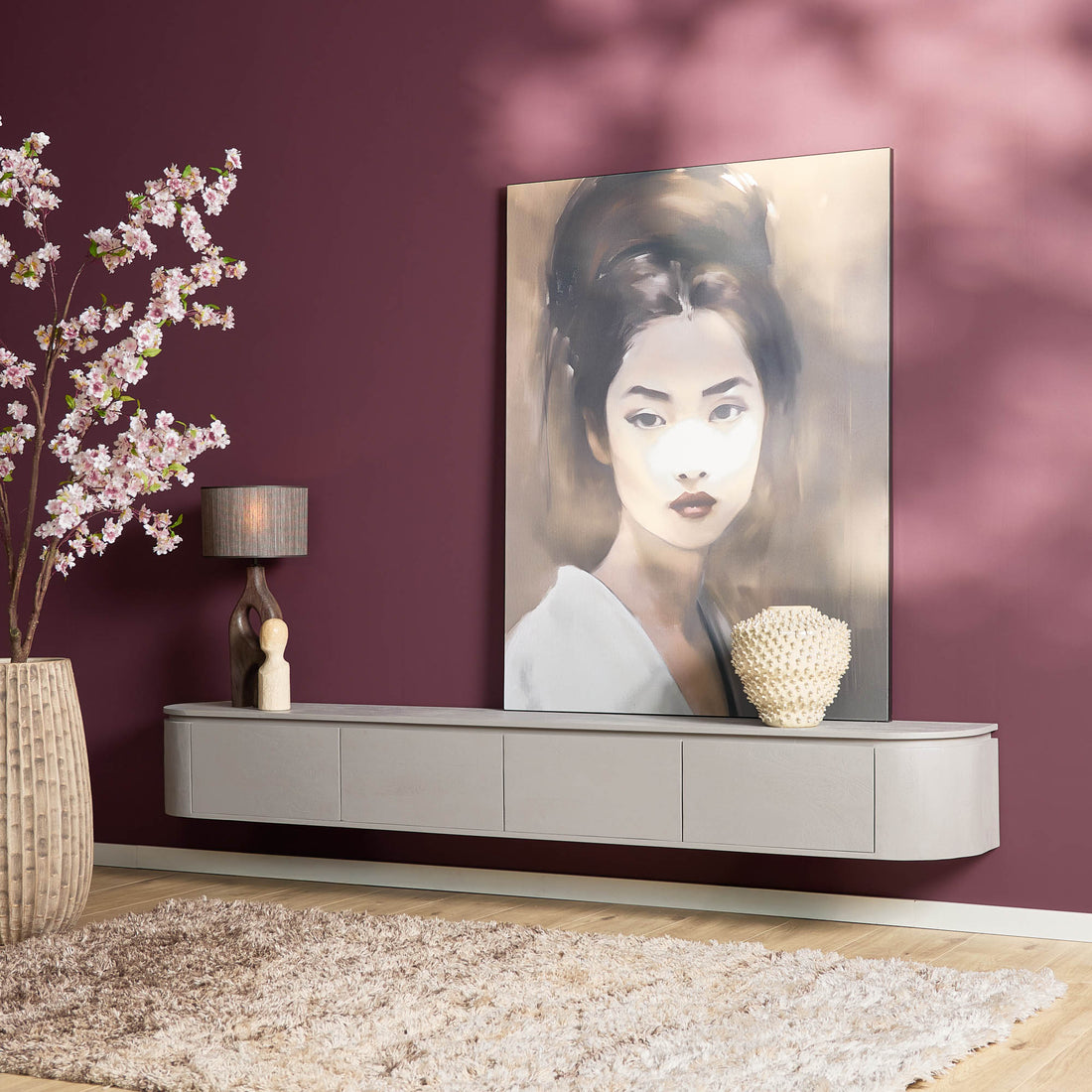 Tv meubel Excellent Taupe Mangohout 240 cm