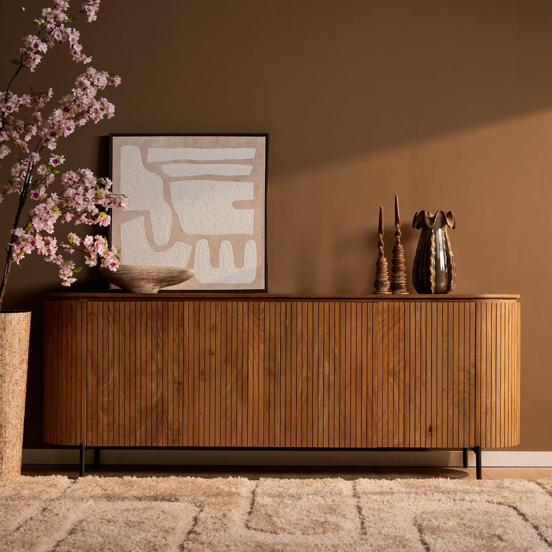 Dressoir Solana Naturel Mangohout 210 cm