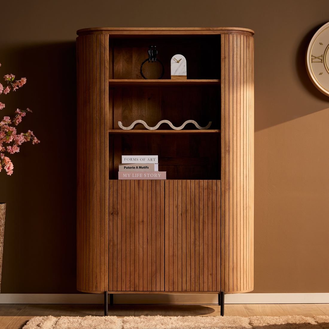 Wandkast Solana Naturel Mangohout 115 cm