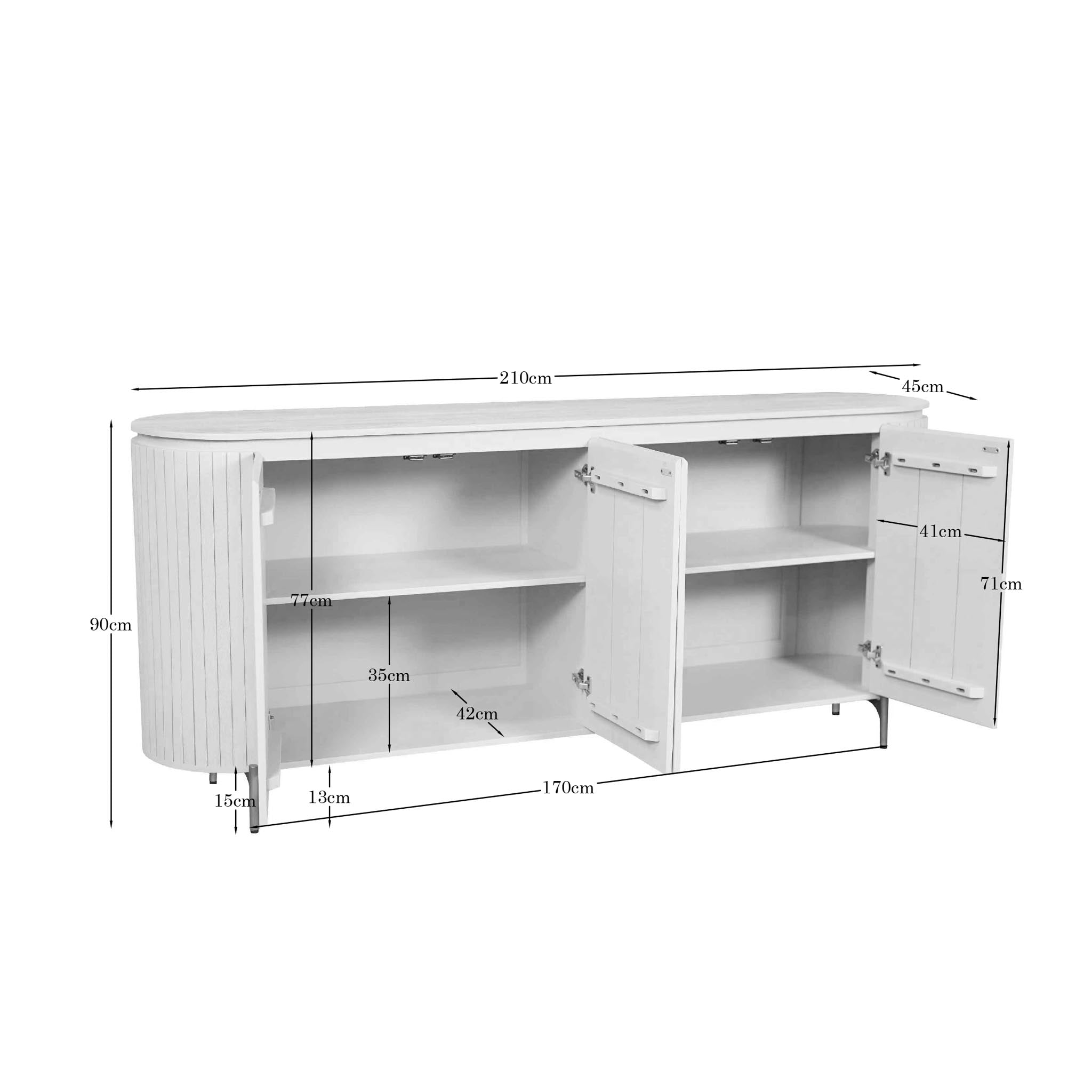 Dressoir Solana Zand Mangohout 210 cm