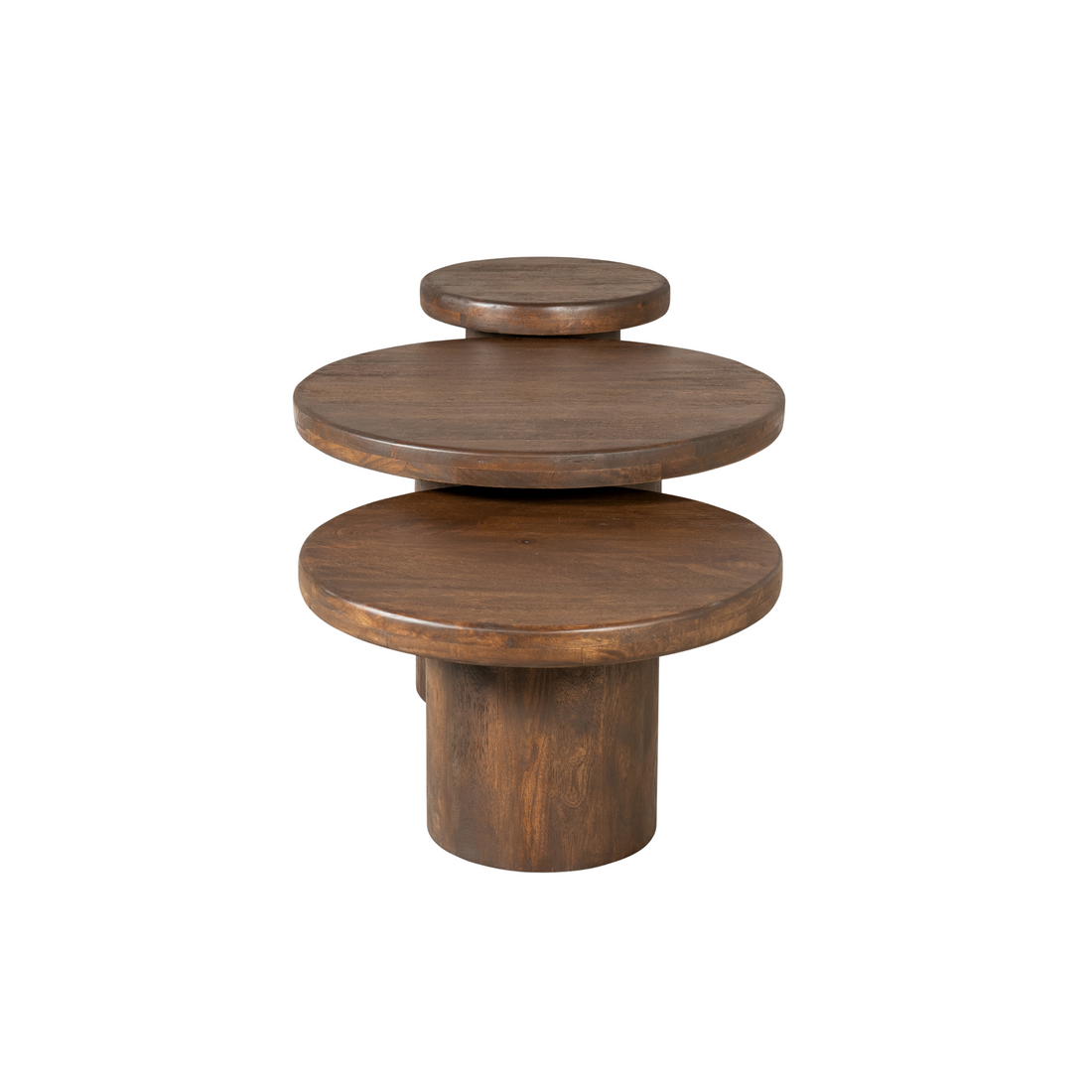 Salontafel set Maya Bruin Mangohout 70 cm