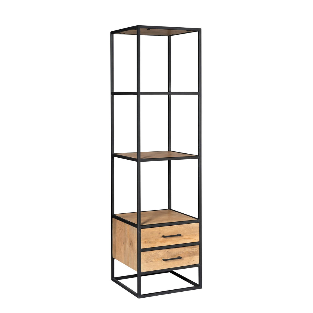 Boekenkast Dakota met lades Naturel Mangohout 55 cm
