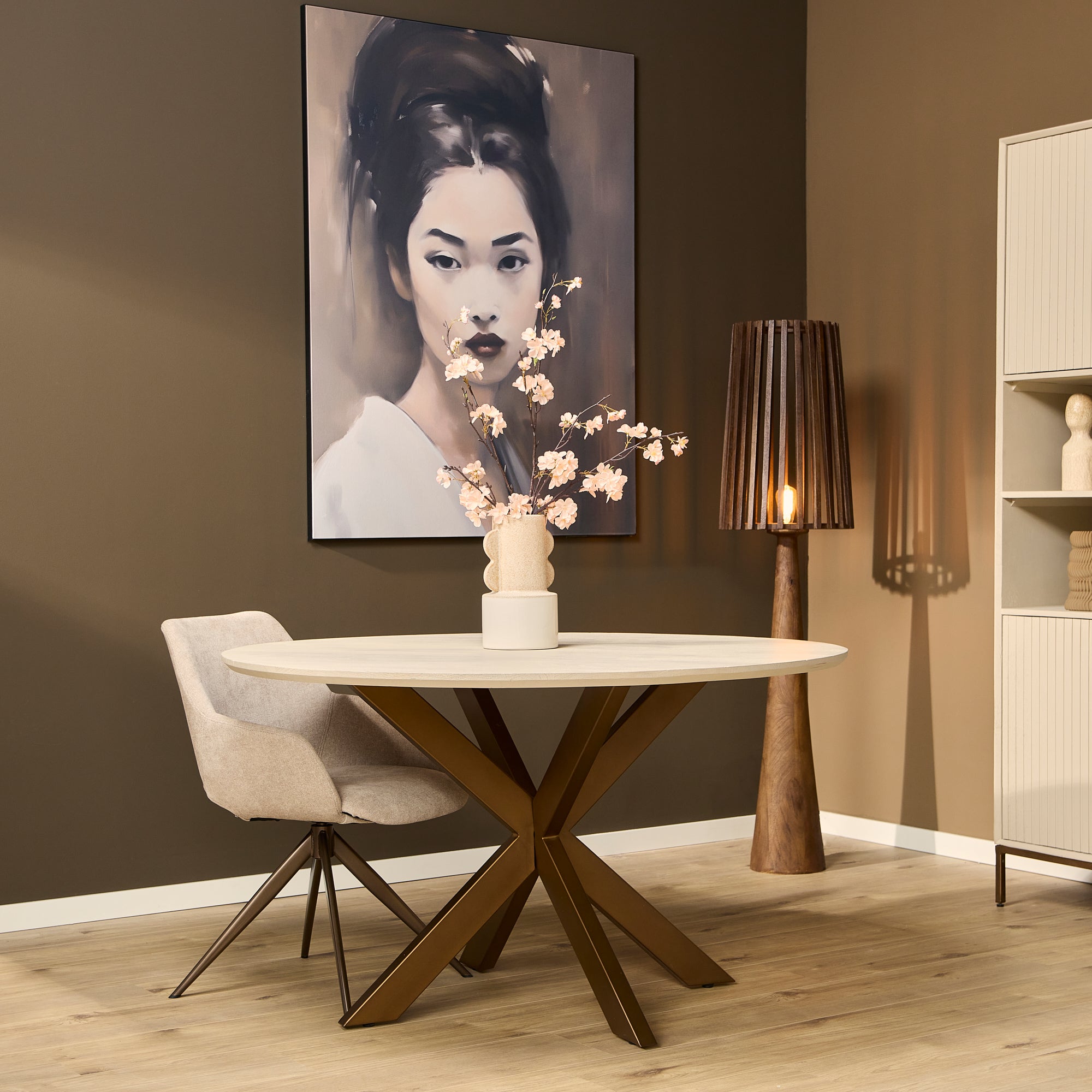 Ronde eettafel Madison Zand Mangohout 110 cm